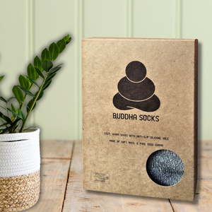 Boxed Buddha Fluffy socks for guys