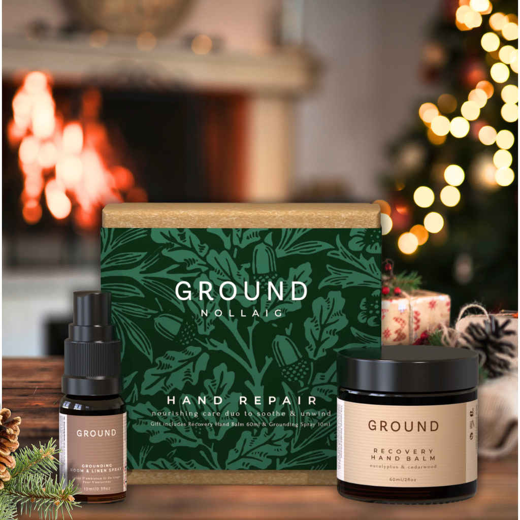 Hand care gift box with a christmas back round setting