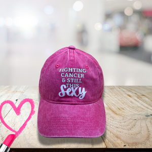 Fighting Cancer & Still this sexy baseball hat in pink. A funny gift for breast cancer patient.