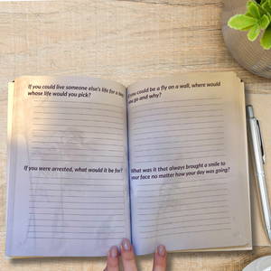 End of life journal inside page with questions