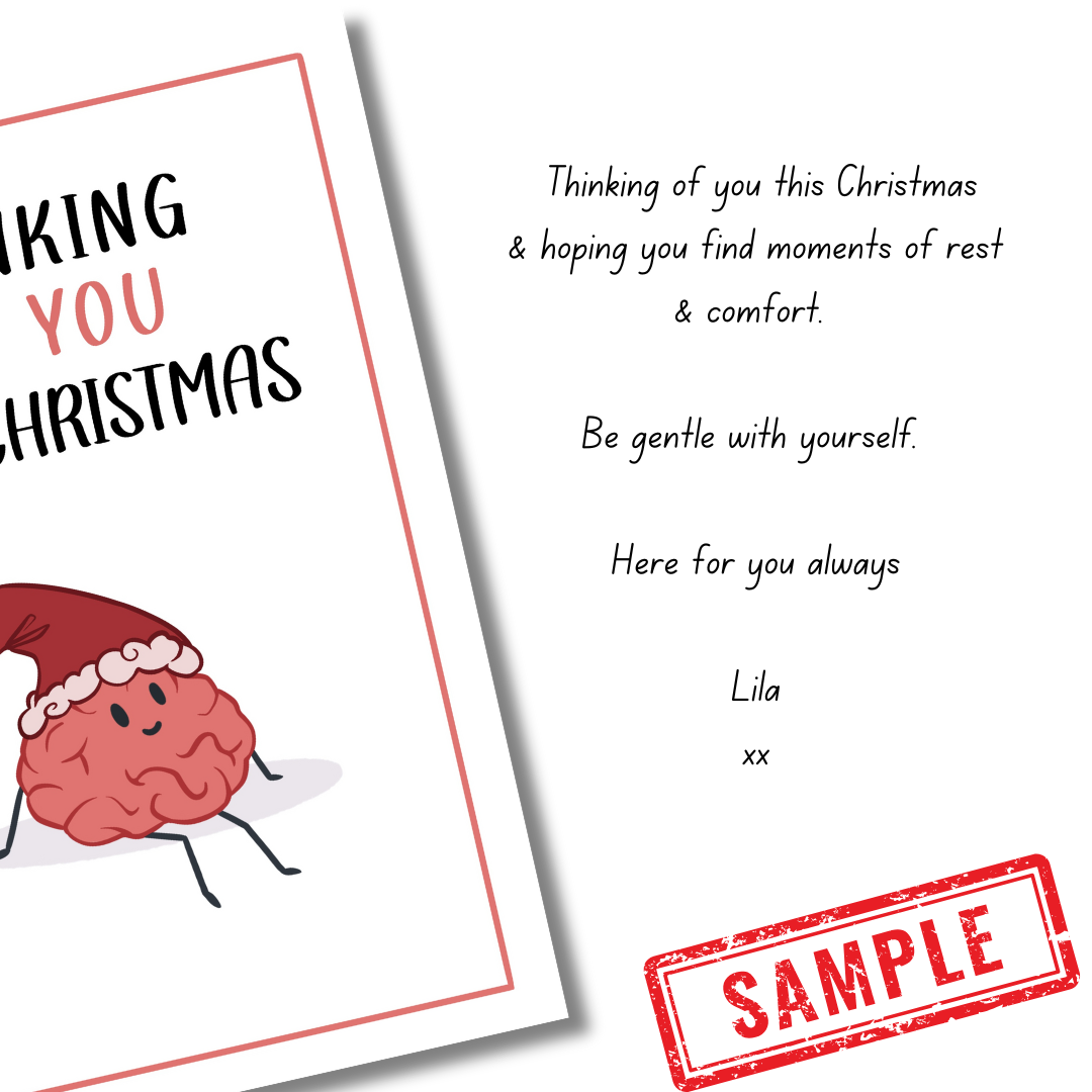Sample message in a thinking of you christmas card