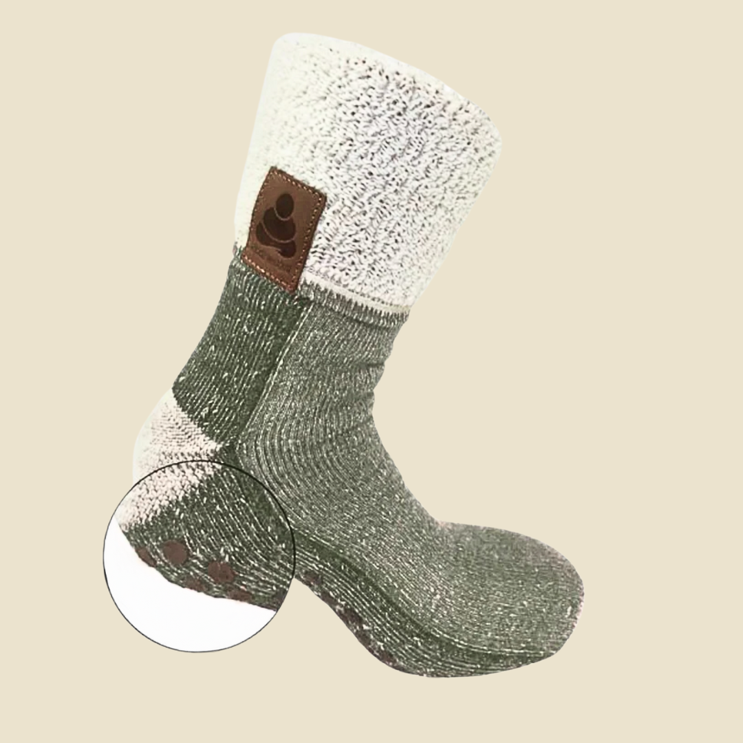 Slipper Socks For Men in green by Buddha Socks