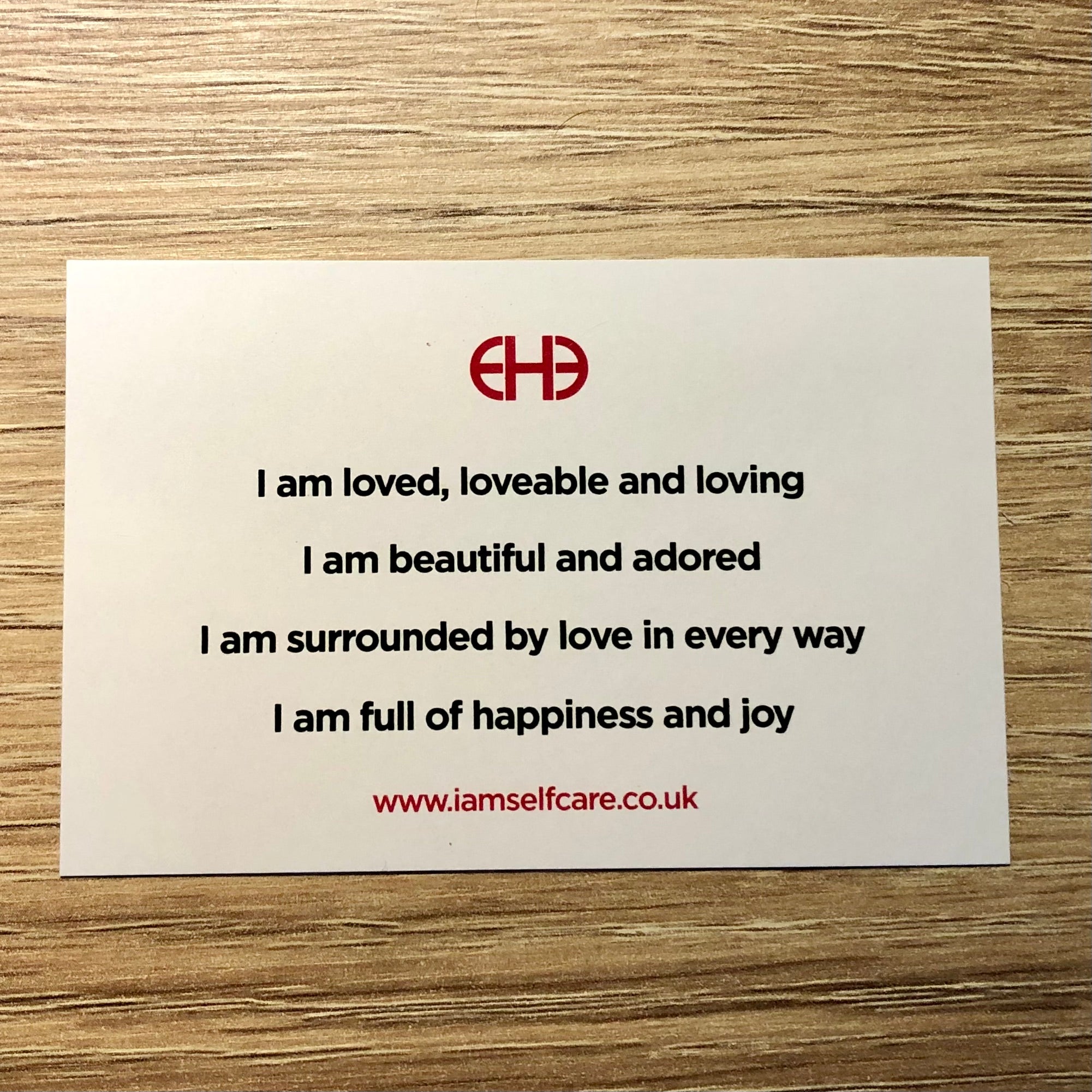 I am loved affirmation card