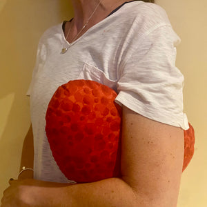 Red Mastectomy pillow under armpit 