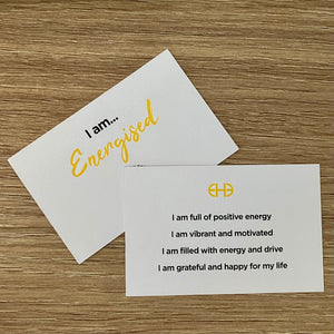 I am energised affirmation card