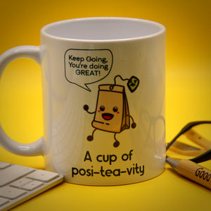 Close up of Cup of Positeavity Mug