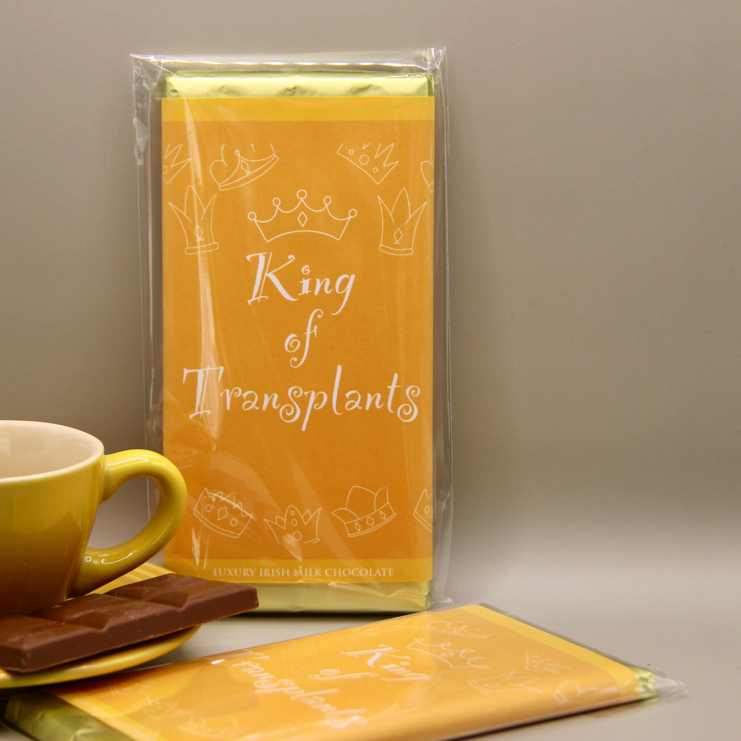 Luxury irish chocolate bar - king of transplants