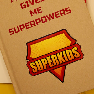 Close Up of Superkids notebook