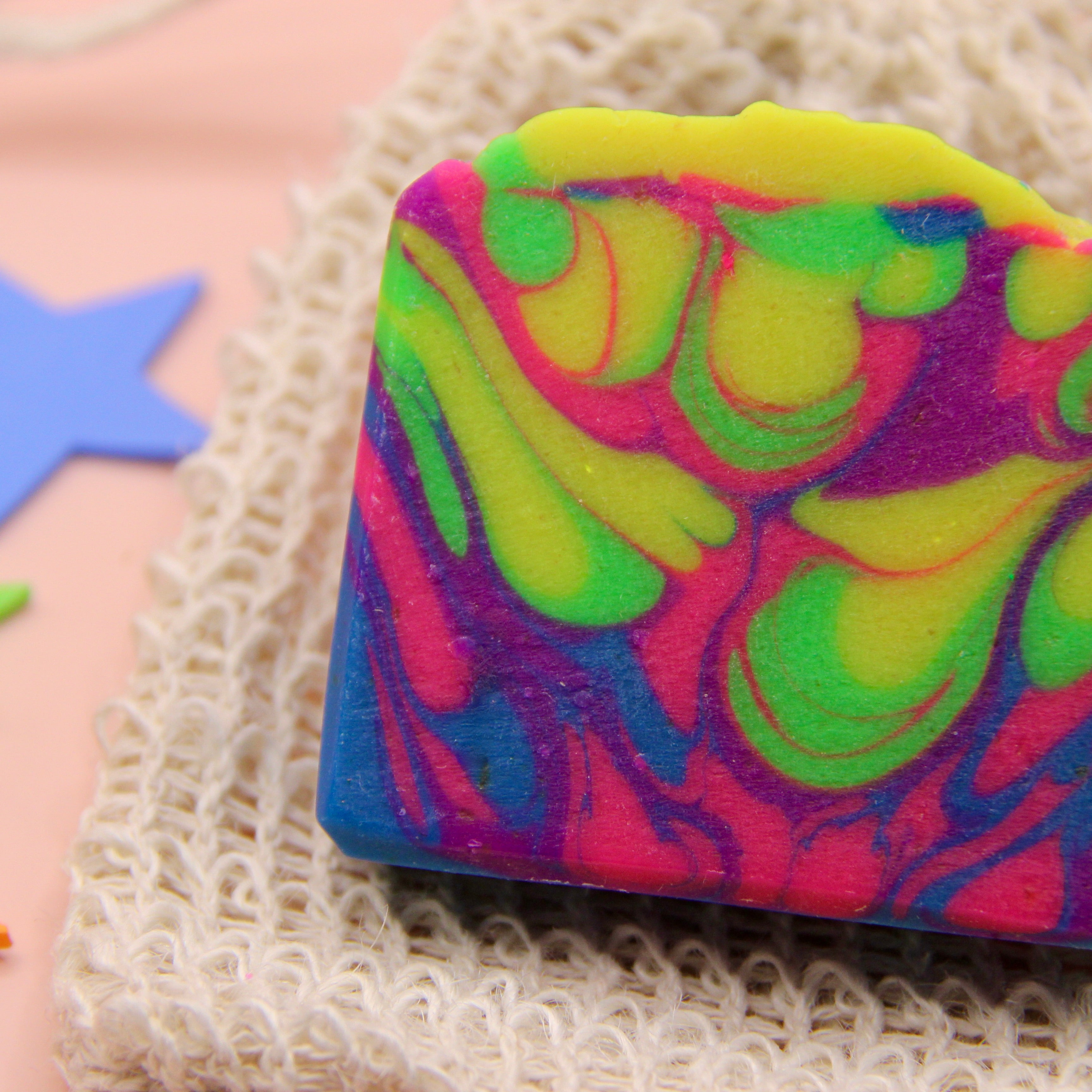 Close up of Unicorn Fart Goats milk soap