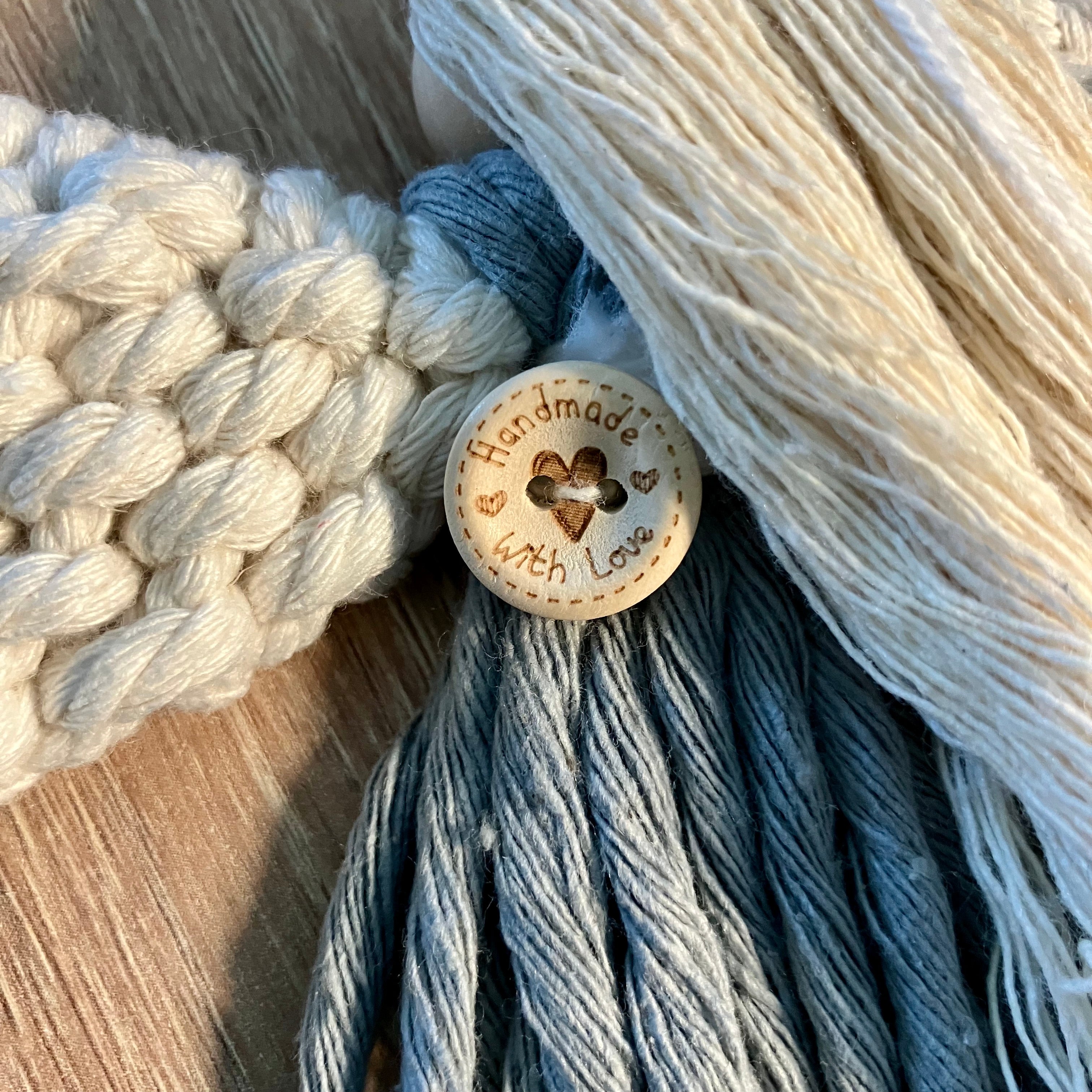 Handmade with love tag on handmade Angel