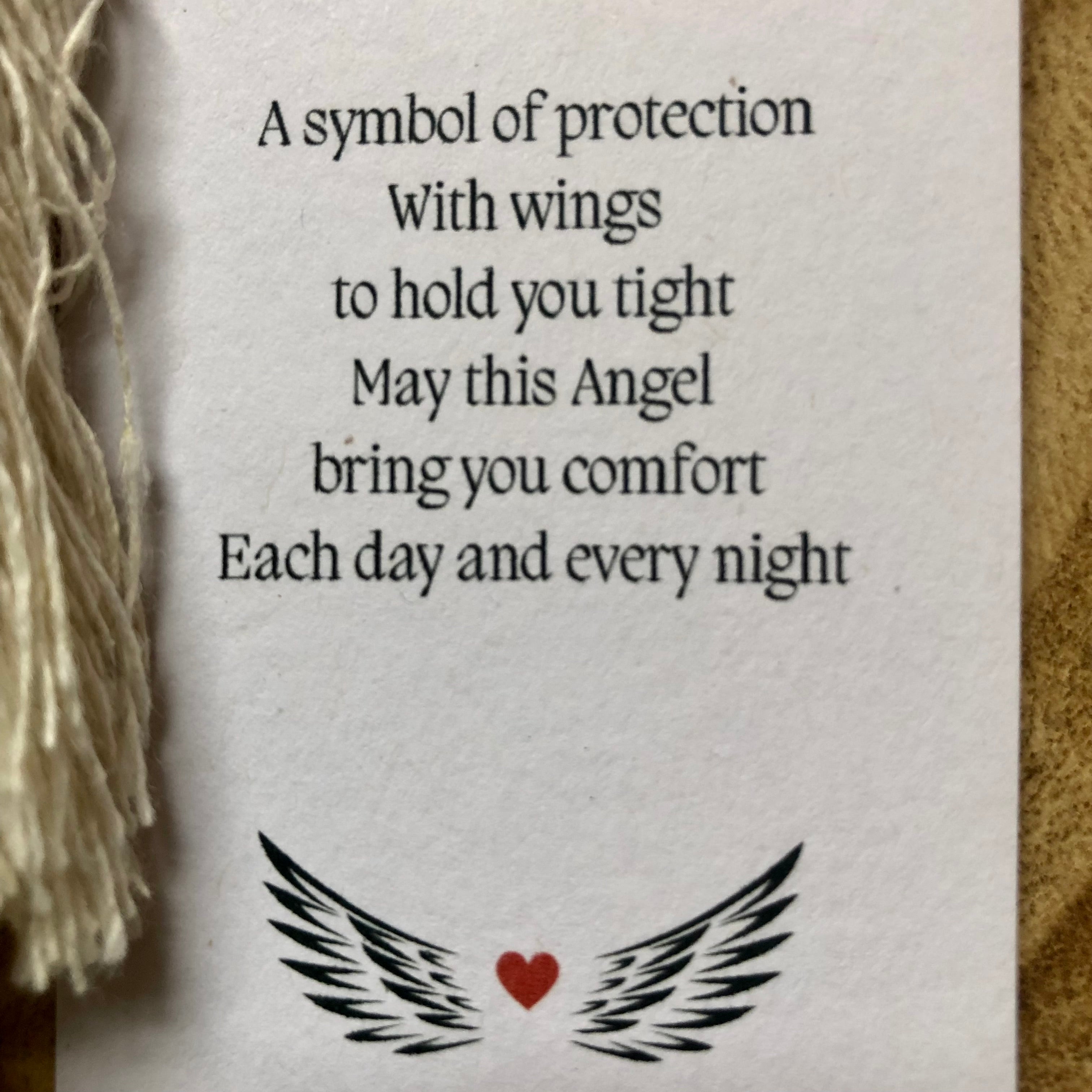 Angel poem swing tag