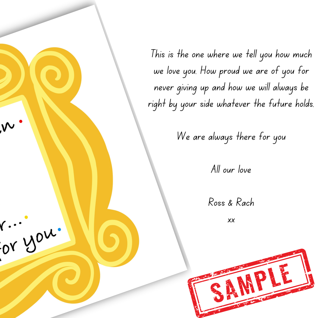 Sample message inside a support card for a friend