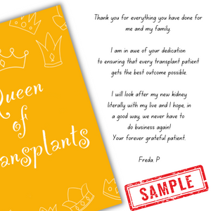 Queen Of Transplants - Card