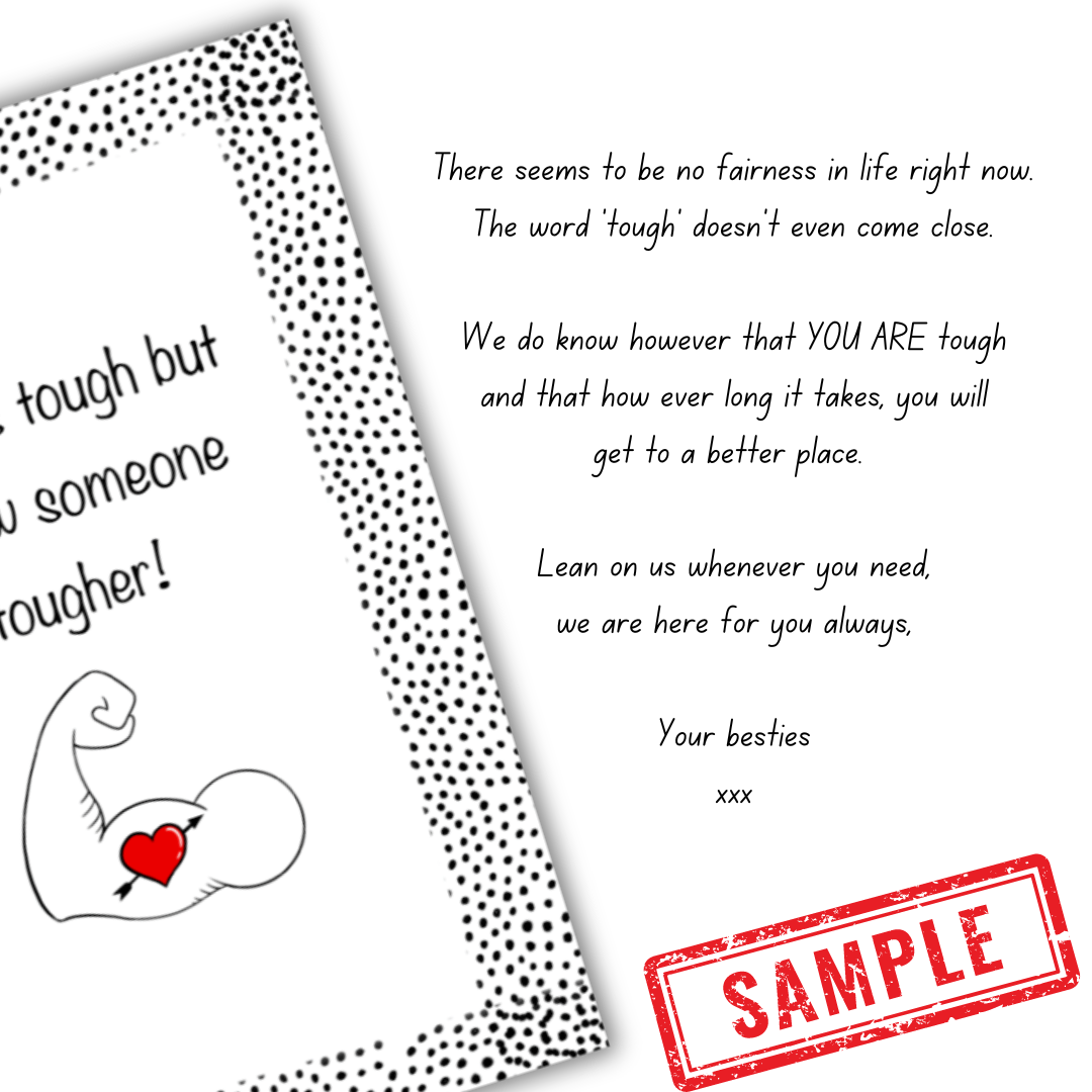 Thinking of you message in card