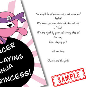 Sample message in Cancer Slaying get well cancer card