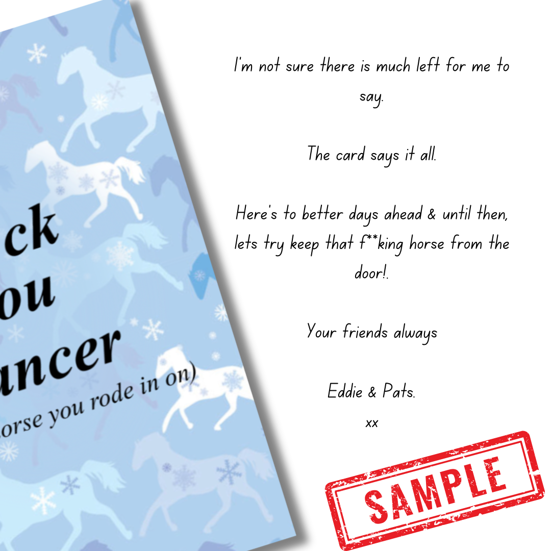 Sample message inside Fuck You cancer card
