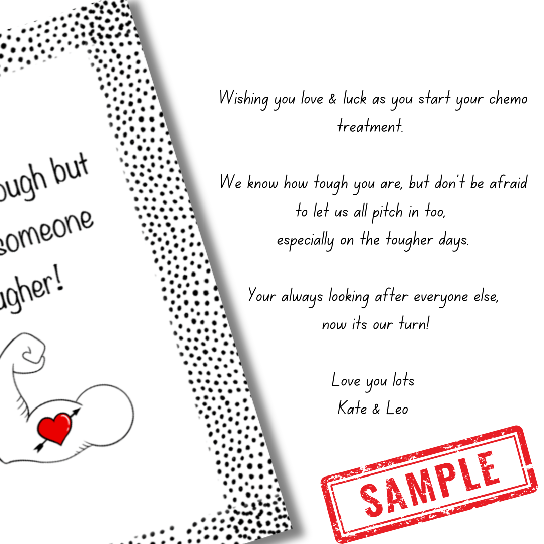 Sample message on card for a chemo patient