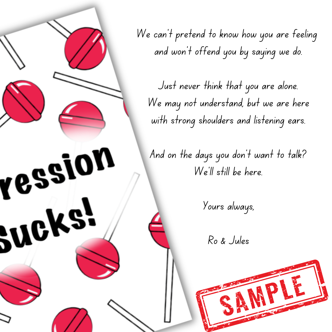 Sample message inside Depression Card