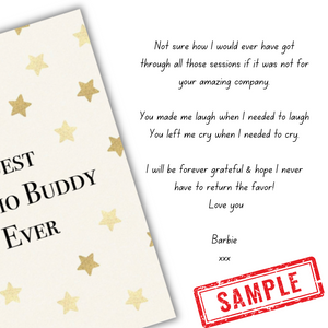 Sample Message in Chemo Buddy Card