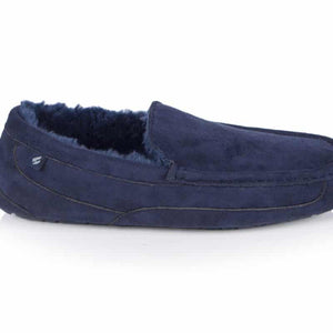 Navy Thermal Slippers - Wide Fit