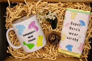 Super Hero's Wear Scrubs Thank You Chocolate & MugGift Box