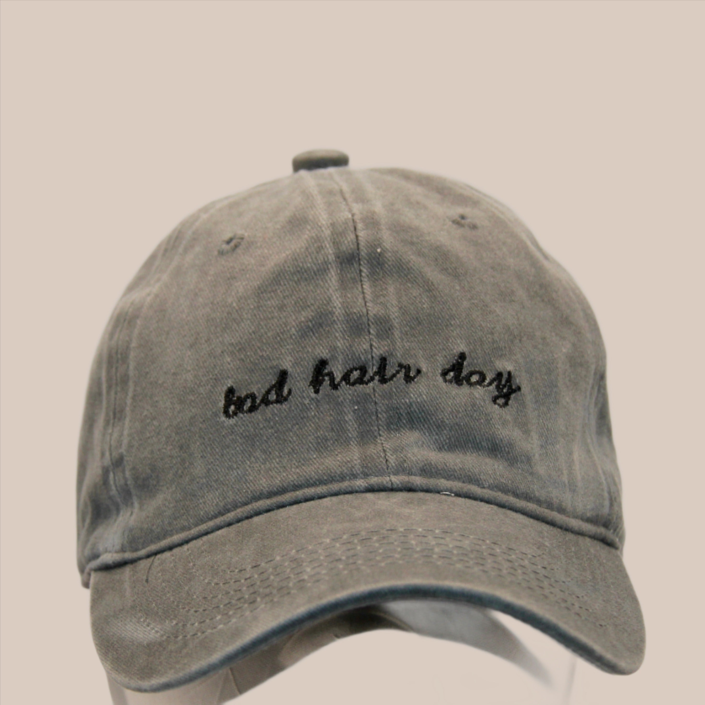 Bad Hair Day Baseball Cap - Light Grey