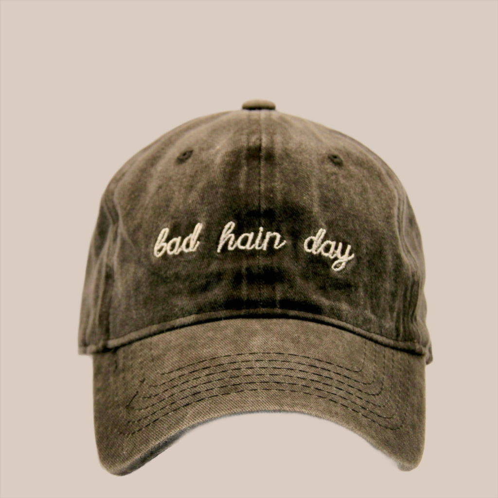 Bad Hair Day Chemotherapy Baseball Cap in Dark Grey