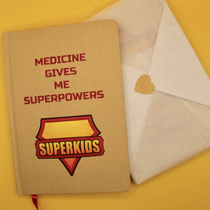 Gift wrapped Superkids notebook