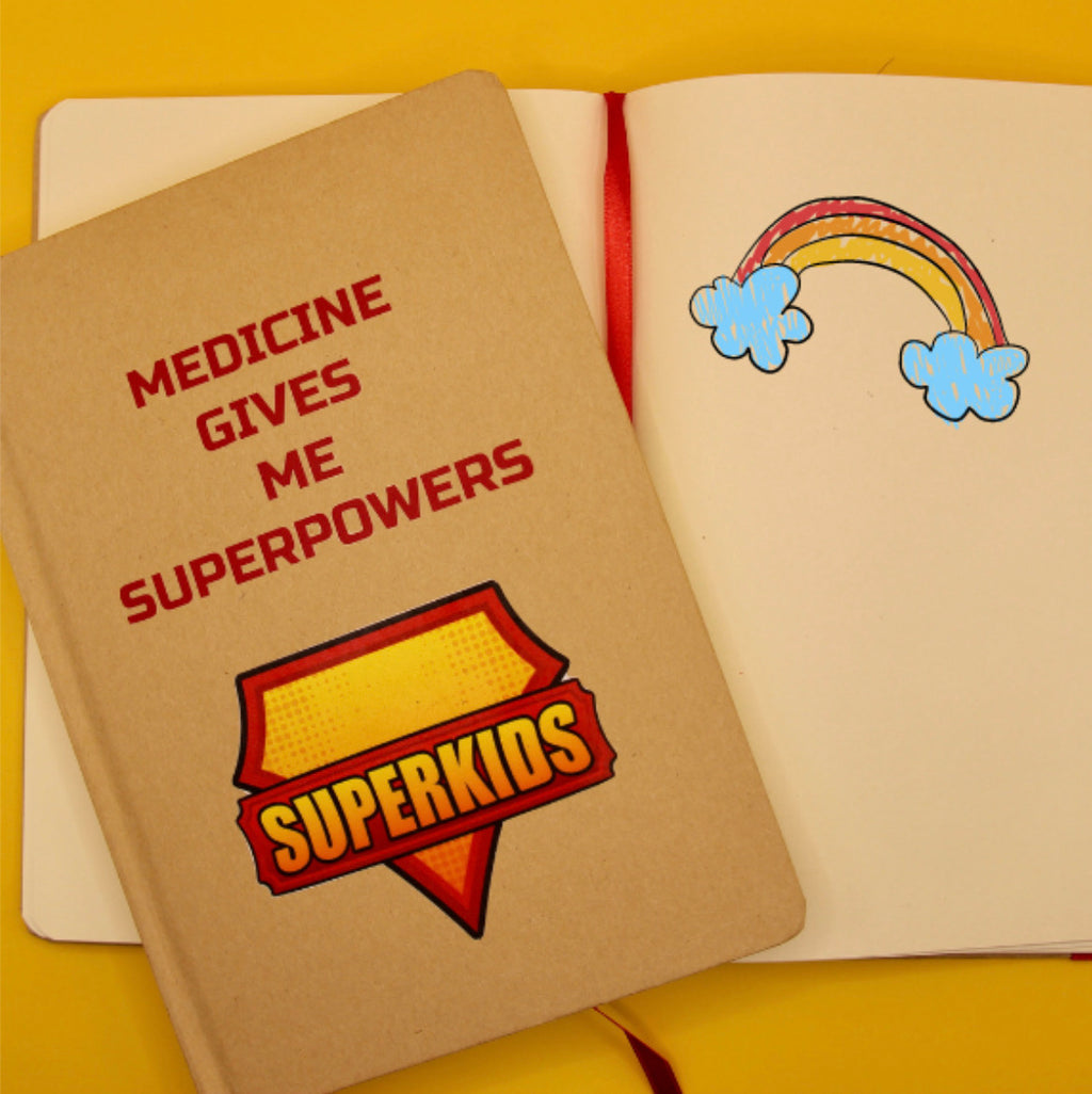Supporting parents of a child in hospital gift idea - Superkids notebook