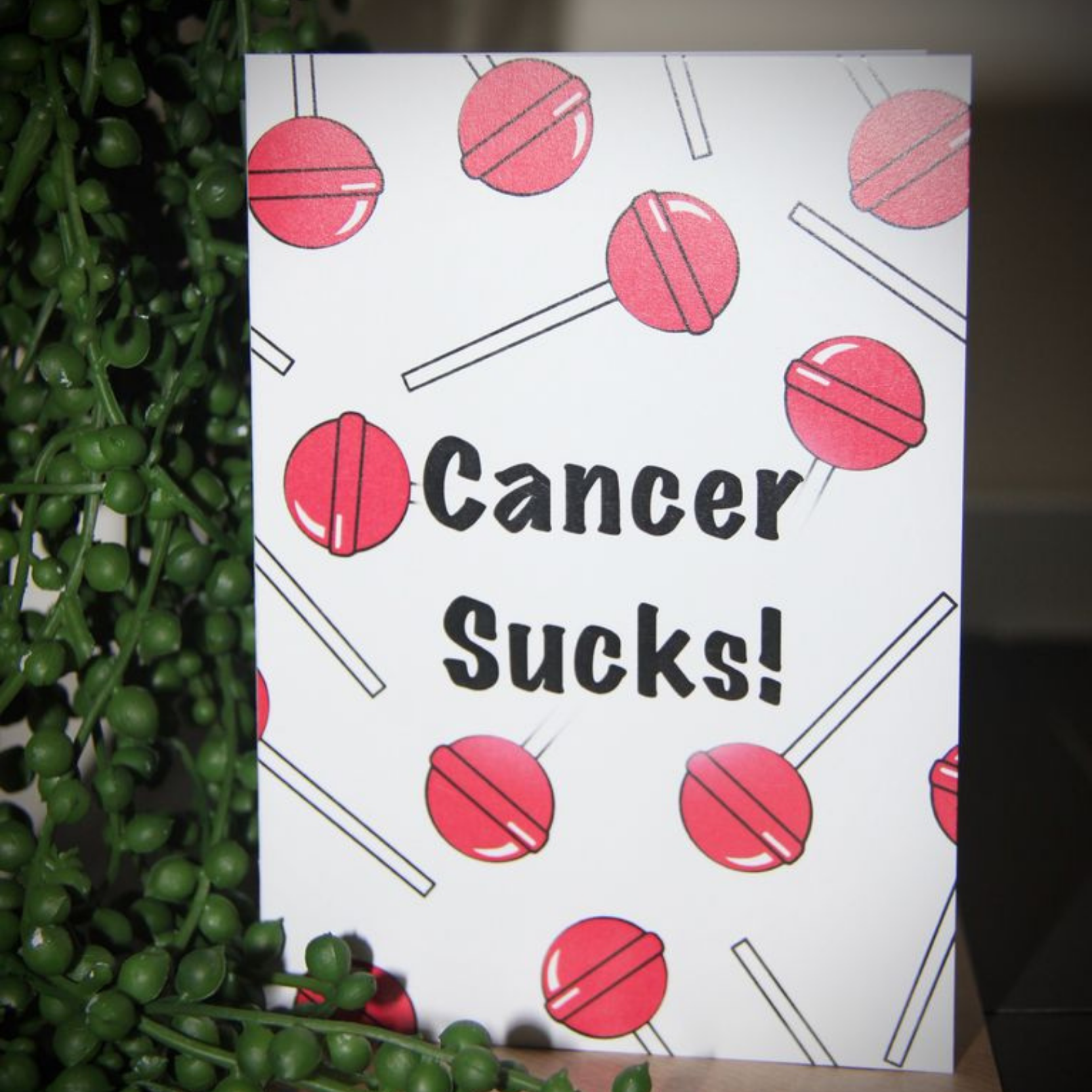 Cancer Sucks get well card cover